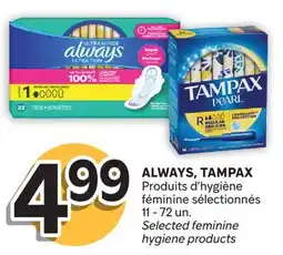 Brunet ALWAYS, TAMPAX Produits d'hygiène féminine sélectionnés offer