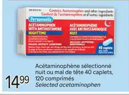 Brunet PERSONNELLE Acétaminophène sélectionné nuit ou mal de tête offer