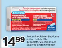 Brunet Personnelle Acétaminophène sélectionné nuit ou mal de tête offer