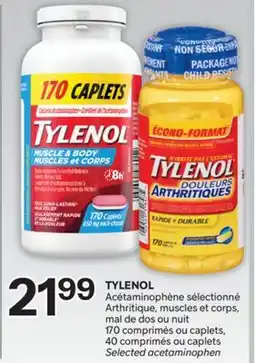 Brunet TYLENOL Acétaminophène sélectionné Arthritique, muscles et corps, mal de dos ou nuit offer