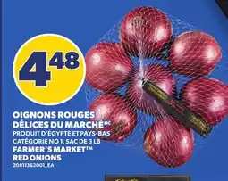 Provigo OIGNONS ROUGES DÉLICES DU MARCHÉ, SAC DE 3 LB | FARMER'S MARKET RED ONIONS offer