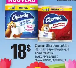 Provigo CHARMIN ULTRA DOUX OU ULTRA, 12=48 ROULEAUX | CHARMIN offer