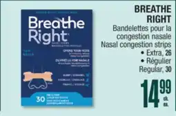 Jean Coutu BREATHE RIGHT Nasal congestion strips offer