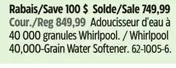 Canadian Tire Whirlpool 40,000-Grain Water Softener offer