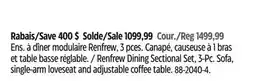 Canadian Tire Renfrew Dining Sectional Set, 3-Pc offer