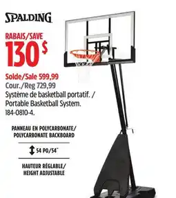 Canadian Tire Spalding Portable Basketball System offer
