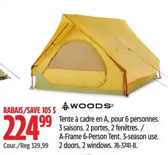 Canadian Tire WOODS A-Frame 6-Person Tent offer