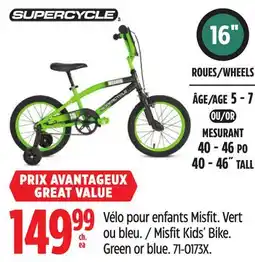 Canadian Tire Supercycle Misfit Kids' Bike offer