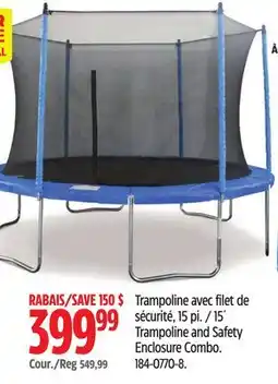 Canadian Tire JUMPTEK 15´ Trampoline and Safety Enclosure Combo offer