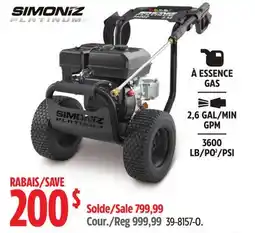 Canadian Tire Simoniz Gas Pressure Washer offer