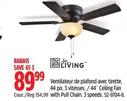 Canadian Tire For Living 44˝ Ceiling Fan with Pull Chain offer
