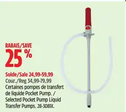 Canadian Tire Selected Pocket Pump Liquid Transfer Pumps offer