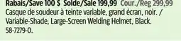 Canadian Tire Maximum Variable-Shade, Large-Screen Welding Helmet, Black offer
