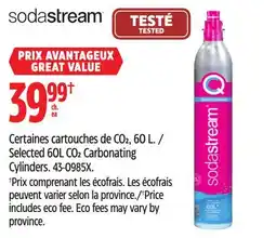 Canadian Tire SodaStream Selected 60L CO2 Carbonating Cylinders offer