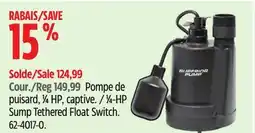 Canadian Tire 1⁄4-HP Sump Tethered Float Switch offer