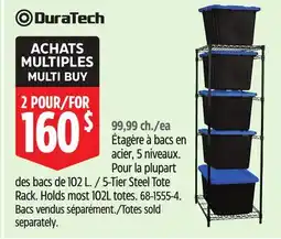 Canadian Tire DuraTech 5-Tier Steel Tote Rack offer