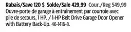 Canadian Tire 1-HP Belt Drive Garage Door Opener offer