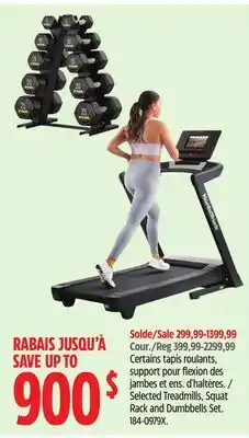 Canadian Tire Selected Treadmills, Squat Rack and Dumbbells Set offer