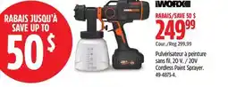 Canadian Tire WORX 20V Cordless Paint Sprayer offer