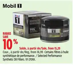 Canadian Tire Mobil 1 Selected Performance Synthetic Oil Filters offer