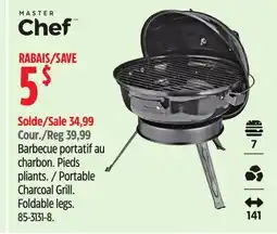 Canadian Tire Master Chef Portable Charcoal Grill. Foldable legs offer
