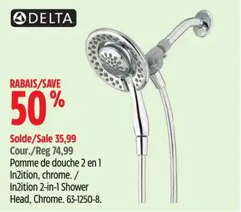 Canadian Tire DELTA In2ition 2-in-1 Shower Head, Chrome offer