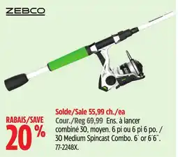 Canadian Tire Zebco 30 Medium Spincast Combo offer