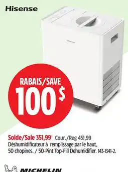 Canadian Tire Hisense 50-Pint Top-Fill Dehumidifier offer