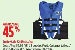 Canadian Tire Fluid 3-Buckle PFD offer