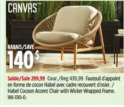 Canadian Tire Canvas Habel Cocoon Accent Chair with Wicker Wrapped Frame offer