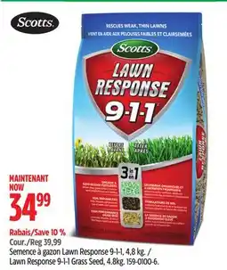 Canadian Tire Scotts Lawn Response 9-1-1 Grass Seed, 4.8kg offer