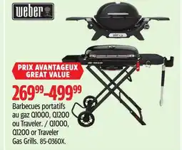 Canadian Tire Weber Q1000, Q1200 or Traveler Gas Grills offer