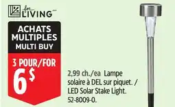 Canadian Tire For Living LED Solar Stake Light offer