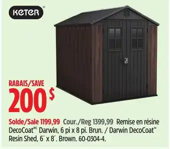 Canadian Tire Keter Darwin DecoCoat Resin Shed offer