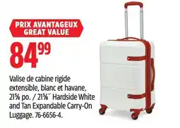 Canadian Tire Outbound 21 5⁄8˝ Hardside White and Tan Expandable Carry-On Luggage offer