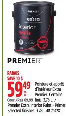 Canadian Tire Premier Extra Interior Paint + Primer offer