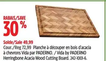 Canadian Tire Vida by PADERNO Herringbone Acacia Wood Cutting Board offer