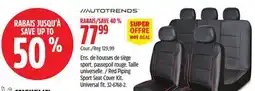 Canadian Tire Red Piping Sport Seat Cover Kit Universal fit offer