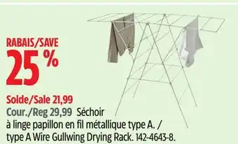 Canadian Tire type A Wire Gullwing Drying Rack offer
