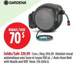 Canadian Tire Gardena Auto Hose Reel with Nozzle and 100´ Hose offer