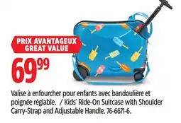 Canadian Tire Kids' Ride-On Suitcase with Shoulder Carry-Strap and Adjustable Handle offer