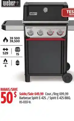 Canadian Tire WEBER Spirit E-425 BBQ offer