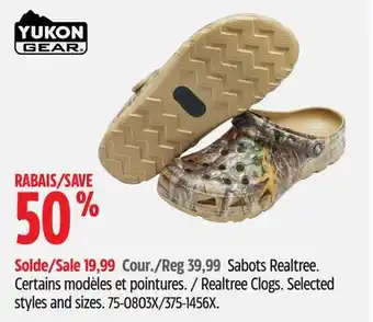 Canadian Tire Yukon GEAR Realtree Clogs offer