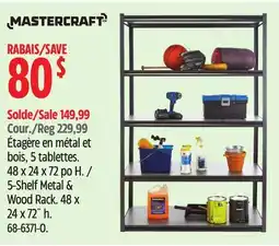 Canadian Tire Mastercraft 5-Shelf Metal & Wood Rack offer