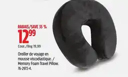 Canadian Tire Maple Leaf Memory Foam Travel Pillow offer