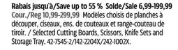 Canadian Tire Selected Cutting Boards, Scissors, Knife Sets and Storage Tray offer