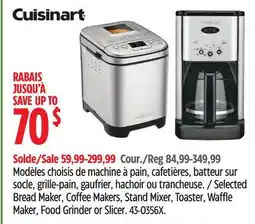 Canadian Tire Selected Bread Maker, Coffee Makers, Stand Mixer, Toaster, Waffle Maker, Food Grinder or Slicer offer
