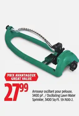 Canadian Tire Garden Club Oscillating Lawn Water Sprinkler offer