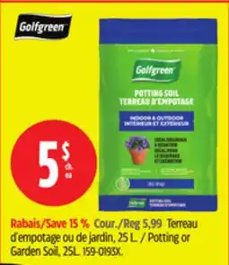 Canadian Tire Golfgreen Potting or Garden Soil offer