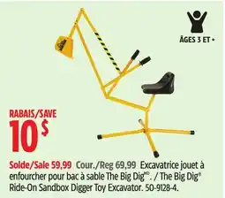 Canadian Tire The Big Dig Ride-On Sandbox Digger Toy Excavator offer